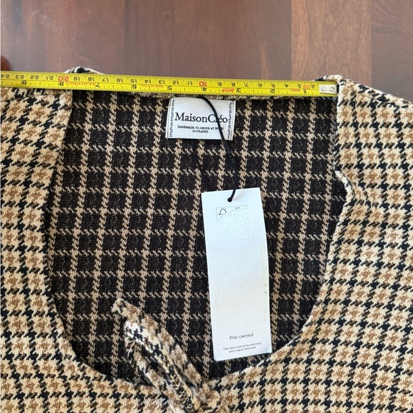 Maison Cleo Agnes Checked Cotton Blouse HANDMADE-TO-ORDER AT HOME IN FRANCE - Picture 12 of 13